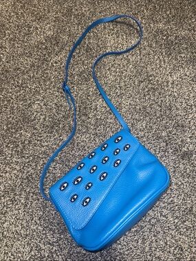 Min & Mon Bruno Mini Crossbody Blue Leather Bag